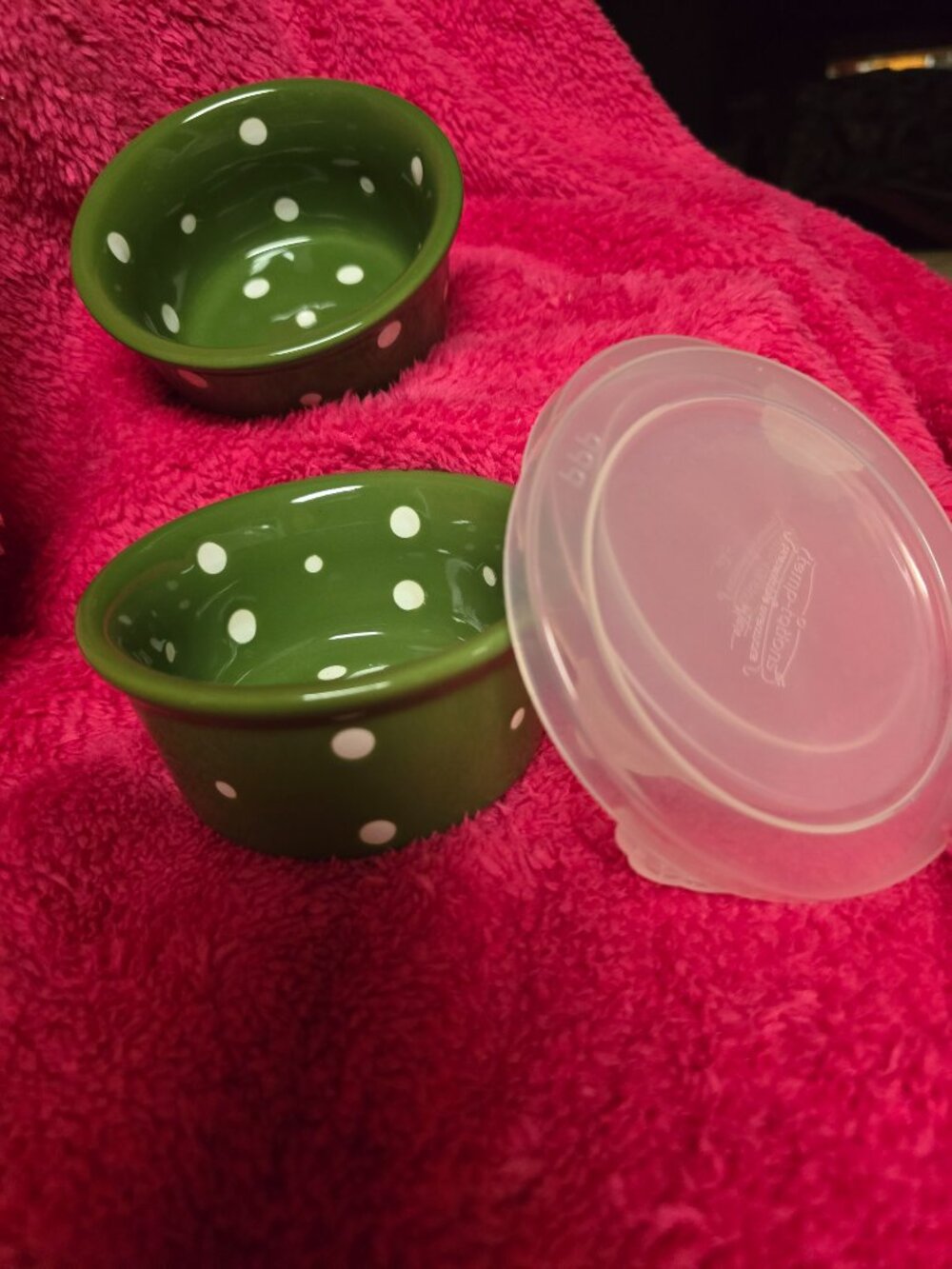 Temp-tations Green Ramekin/Custard Dish 6oz - Set of 2 with Lids - Picture 2 of 3